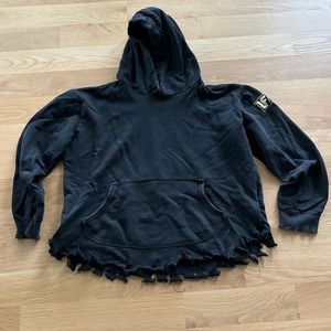 LF The Brand distressed black hoodie Size M